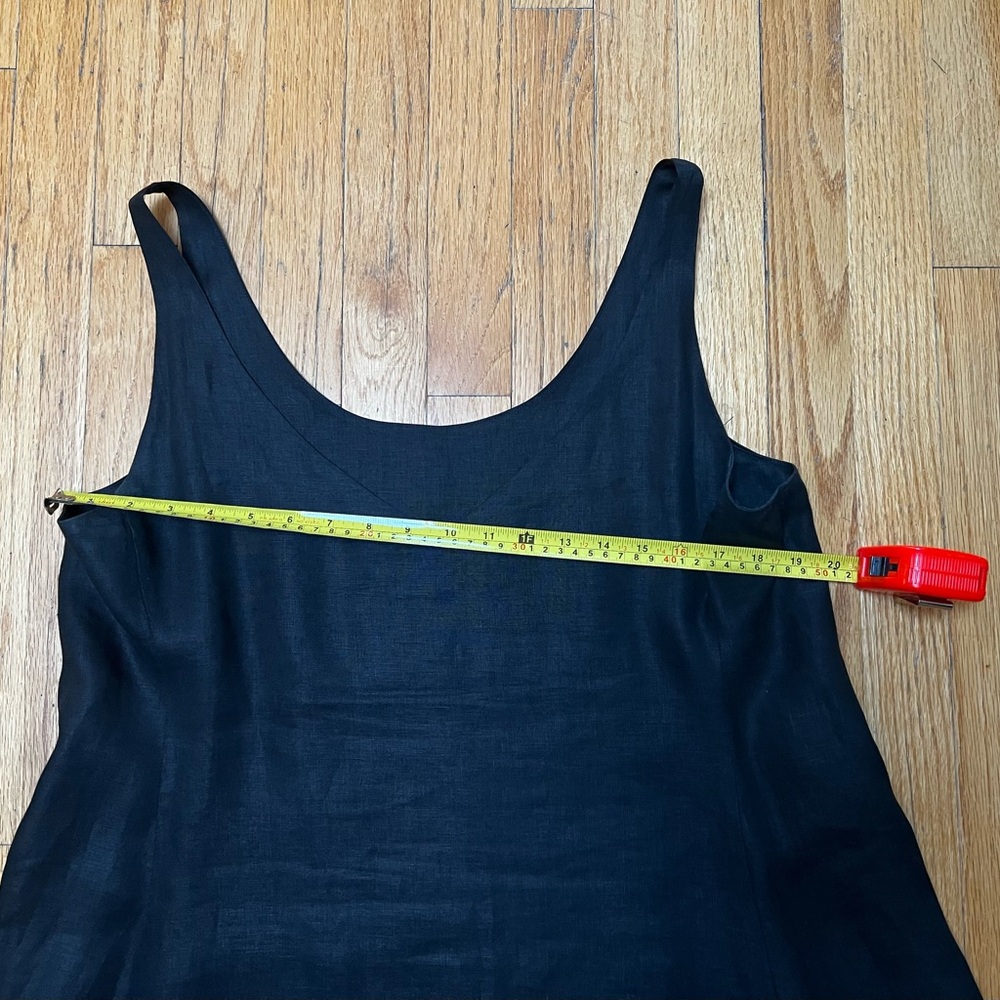 EILEEN FISHER 100% IRISH LINEN Double Layer Lagenlook Dress XL sleeveless, Black - Picture 5 of 9
